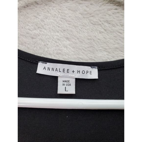 Annalee & Hope Tank Women's Large Black Lace Floral Panel‎ Sleeveless Round Neck - Picture 5 of 7